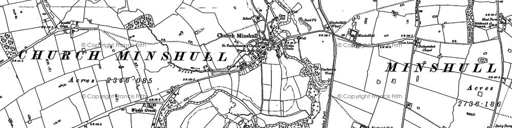 Old map of Church Minshull in 1897