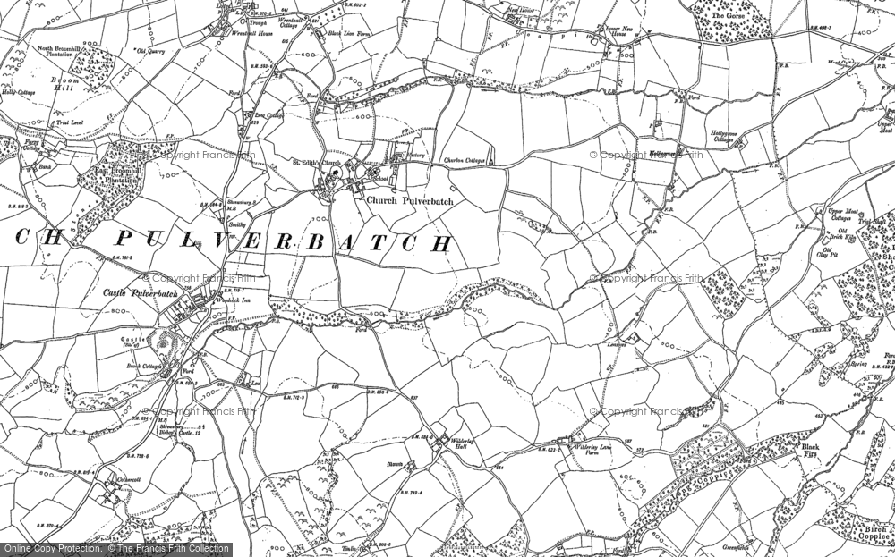 Old Map of Church Pulverbatch, 1881 - 1882 in 1881