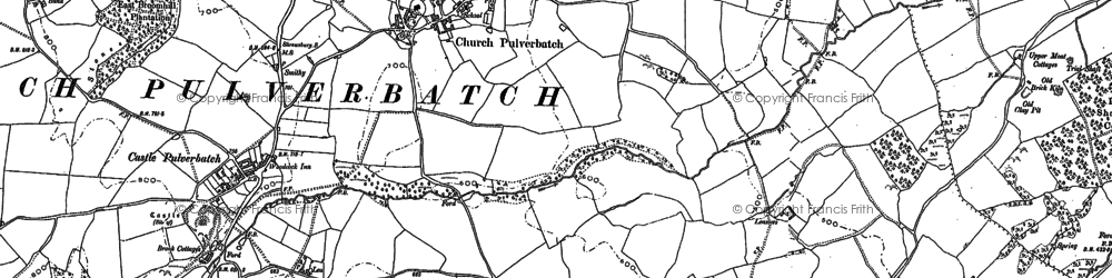 Old map of Church Pulverbatch in 1881