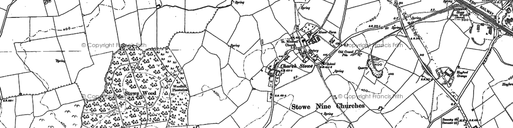 Old map of Church Stowe in 1883