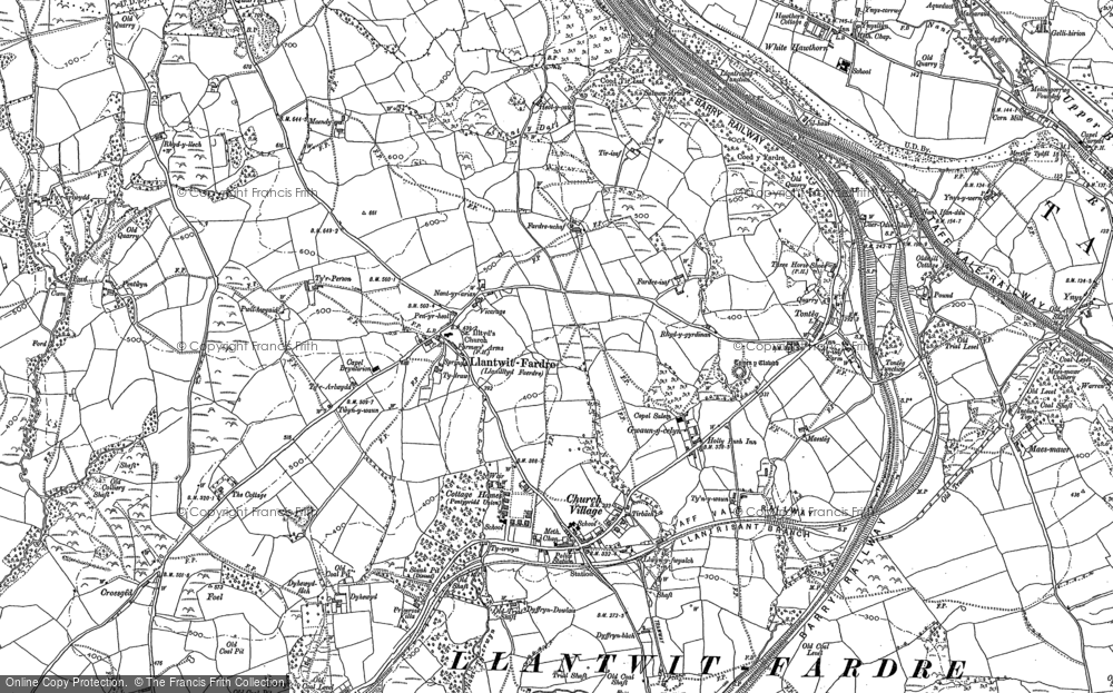 Old Map of Church Village, 1897 - 1898 in 1897