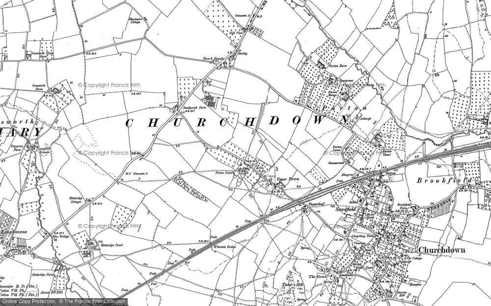 Old Map of Churchdown, 1883 - 1884 in 1883