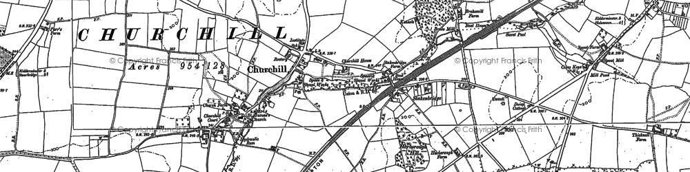 Old map of Churchill in 1882