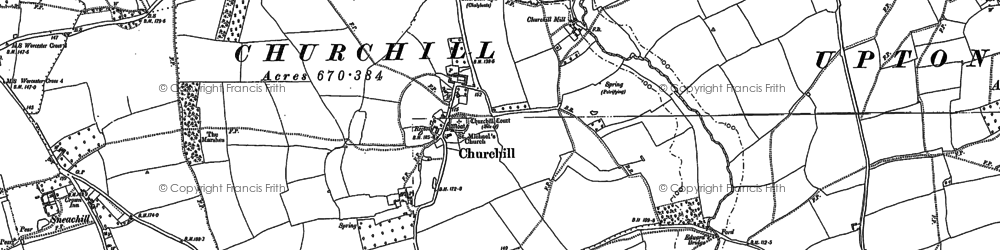 Old map of Churchill in 1884