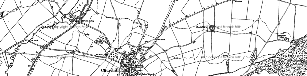 Old map of Sarsden Halt in 1898