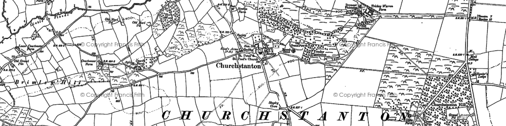 Old map of Biscombe in 1887