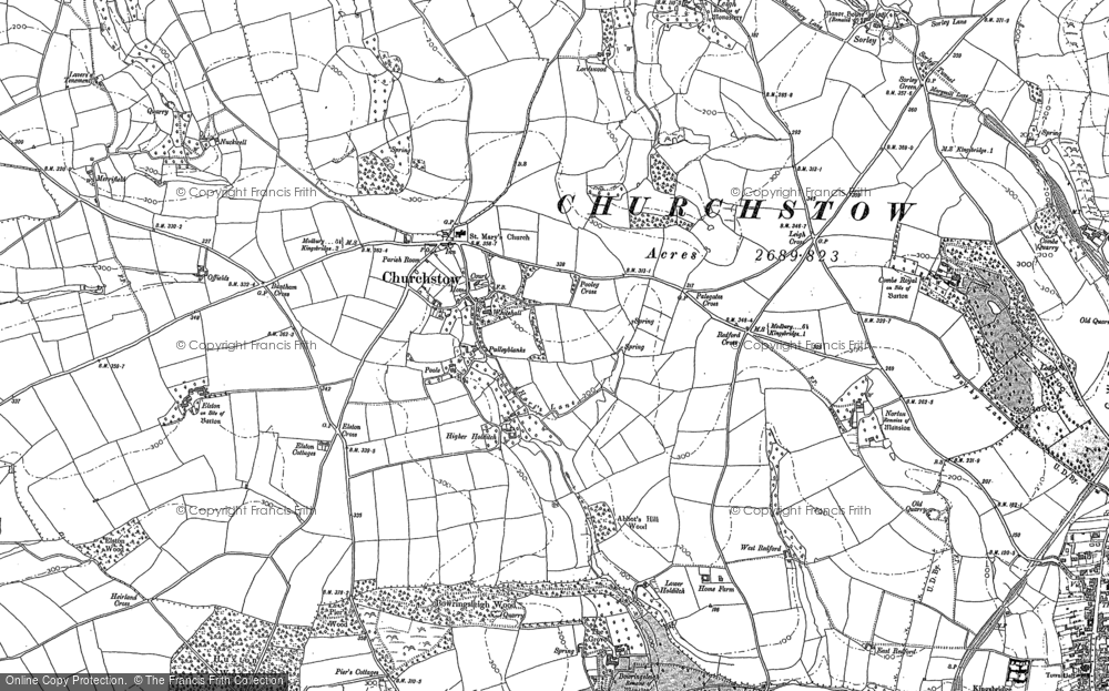 Old Map of Churchstow, 1884 in 1884