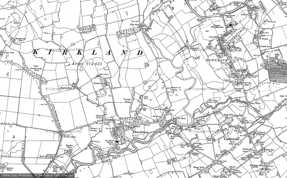 Old Map of Churchtown, 1910 in 1910
