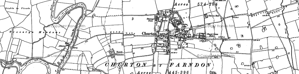 Old map of Churton in 1909