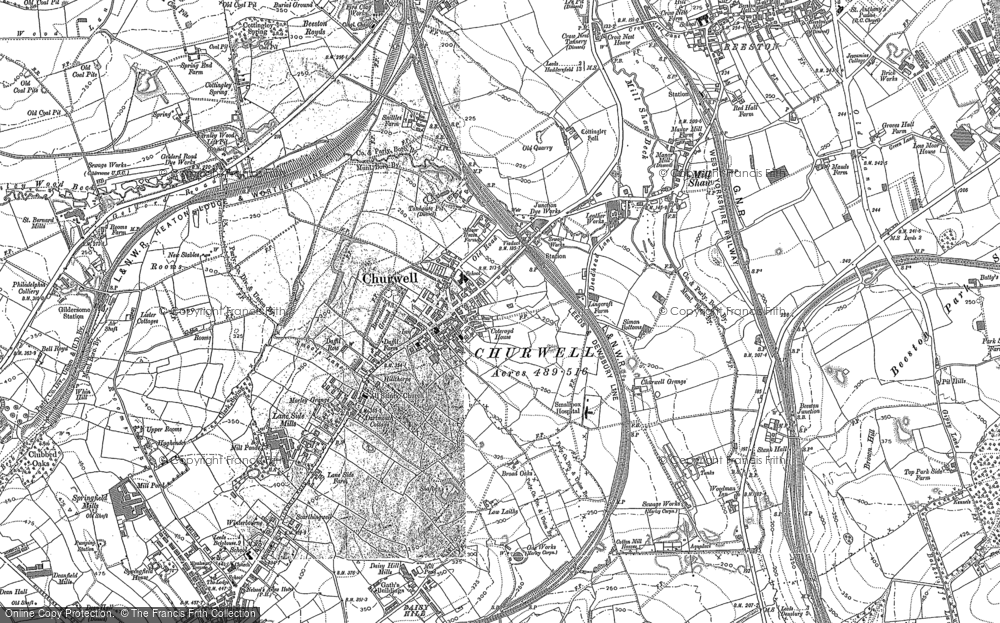 Old Map of Churwell, 1847 - 1892 in 1847