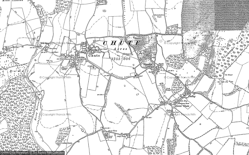 Old Map of Chute Standen, 1909 - 1923 in 1909