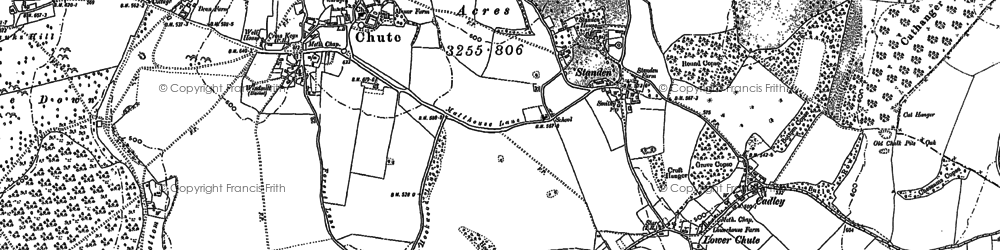 Old map of Chute Standen in 1909