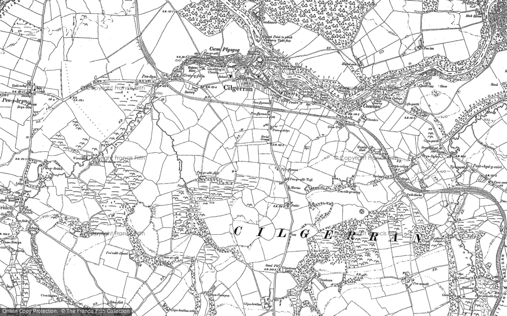 Old Map of Cilgerran, 1904 in 1904