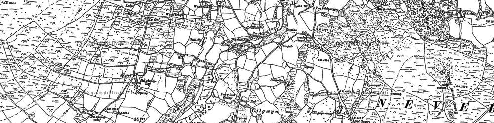 Old map of Cilgwyn in 1887