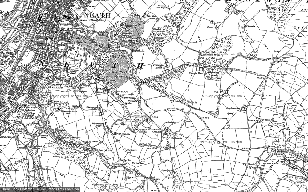 Old Map of Historic Map covering Llantwit in 1897