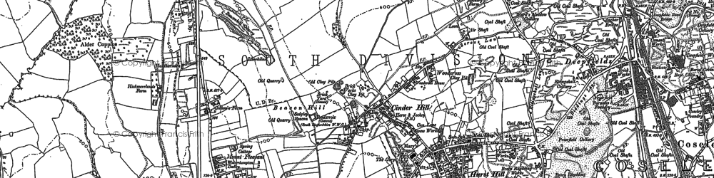 Old map of Cinder Hill in 1884