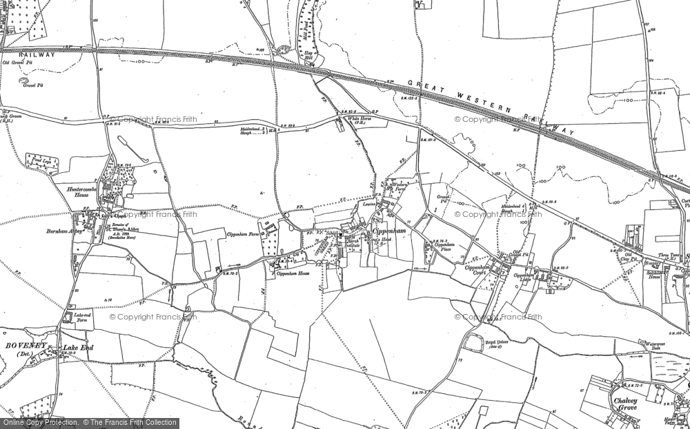 Old Map of Historic Map covering Lynch Hill in 1897