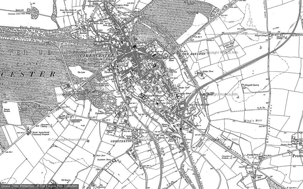 Old Map of Cirencester, 1875 - 1882 in 1875
