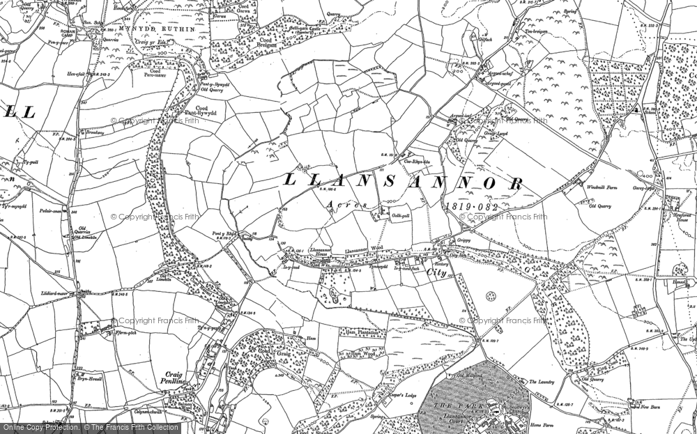 Old Map of Historic Map covering Argoed in 1897