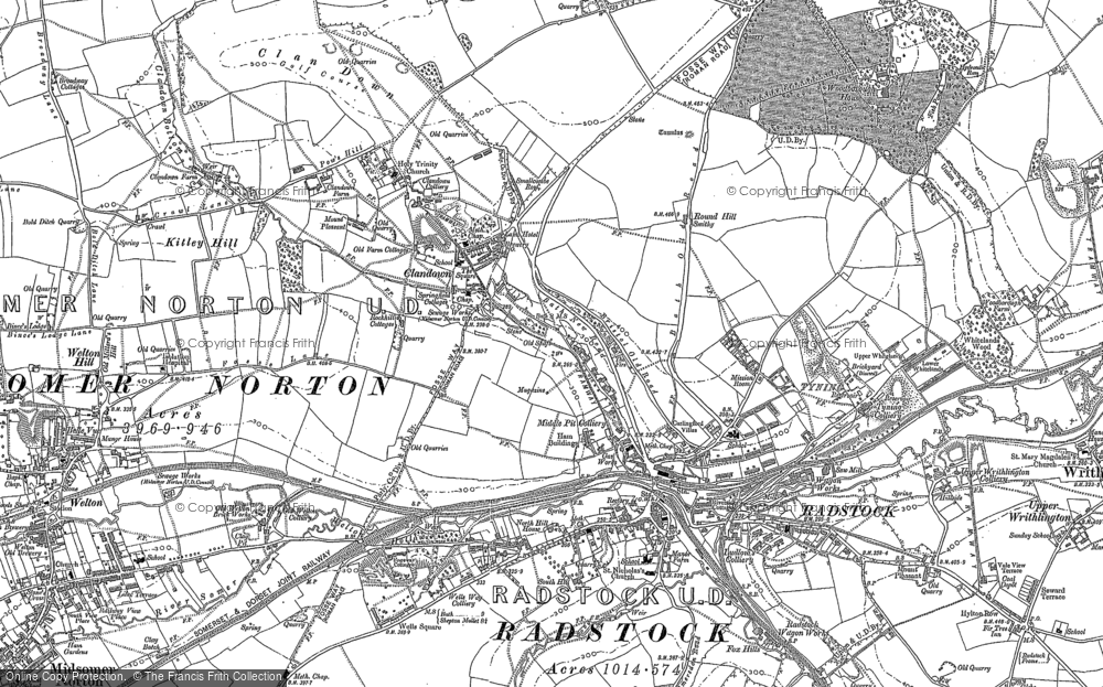 Old Map of Clandown, 1884 in 1884