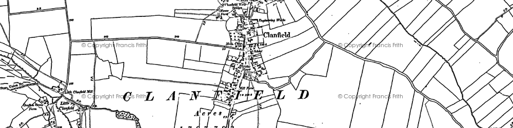 Old map of Black Bourton Brook in 1896