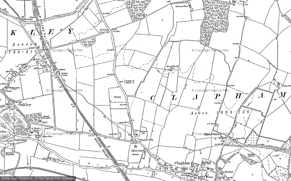 Old Map of Clapham, 1882 in 1882