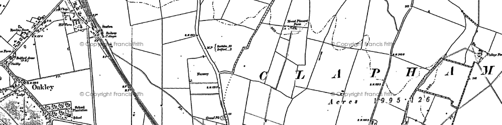 Old map of Clapham in 1882