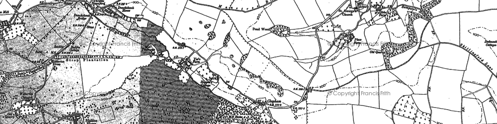 Old map of Clapham in 1887