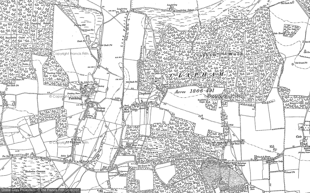 Old Map of Historic Map covering Castle Goring in 1896