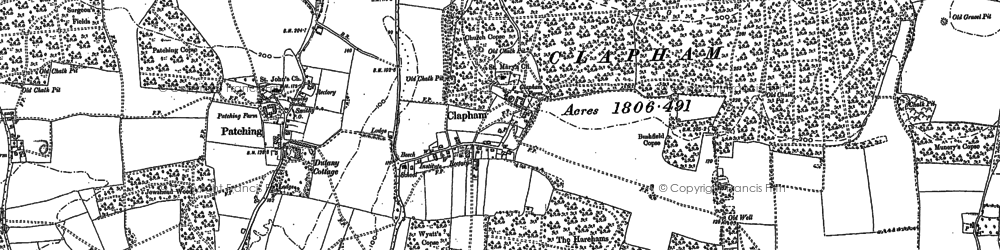 Old map of Clapham in 1896