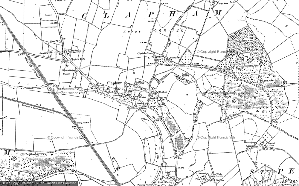 Old Map of Historic Map covering Woodlands Park in 1882