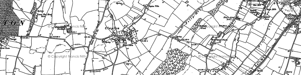 Old map of Clapton in 1884