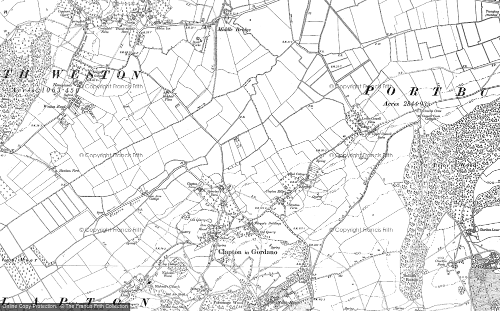 Old Map of Clapton in Gordano, 1883 in 1883