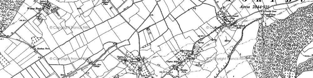 Old map of Clapton in Gordano in 1883