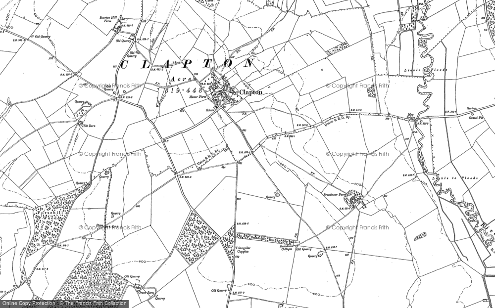 Old Map of Clapton-on-the-Hill, 1882 - 1900 in 1882