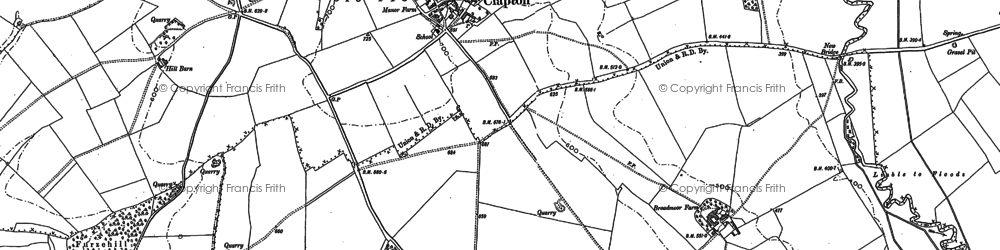 Old map of Clapton-on-the-Hill in 1882