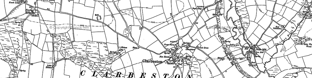 Old map of Bletherston in 1887