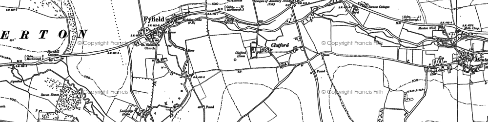 Old map of Clatford in 1899