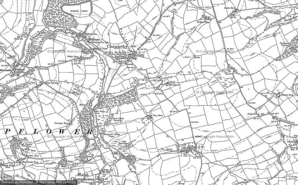 Old Map of Clatworthy, 1887 in 1887