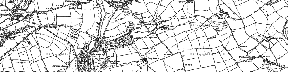 Old map of Clatworthy in 1887