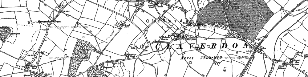 Old map of Lye Green in 1886