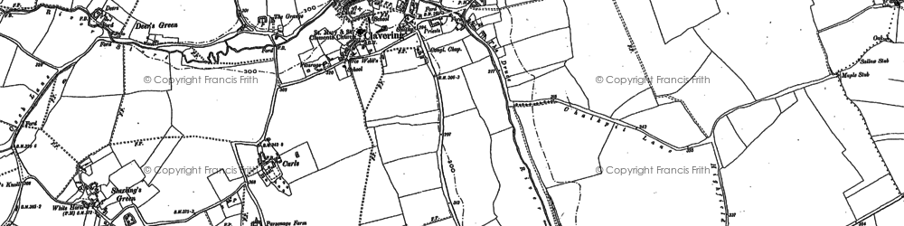 Old map of Deer's Green in 1896