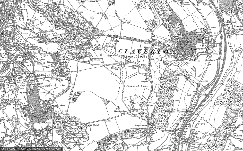 Old Map of Claverton Down, 1902 in 1902