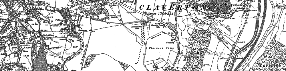 Old map of Claverton Down in 1902
