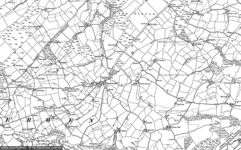 Old Map of Clawdd-newydd, 1899 in 1899