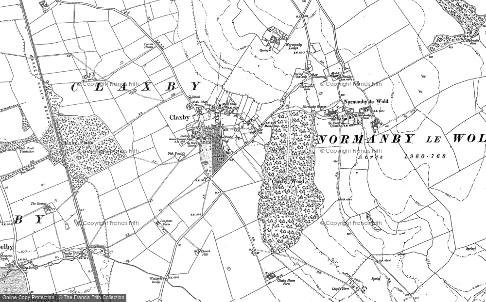 Old Map of Claxby, 1886 - 1887 in 1886
