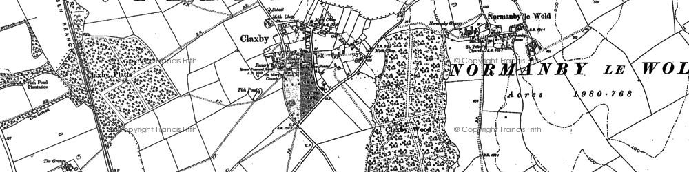Old map of Claxby in 1886