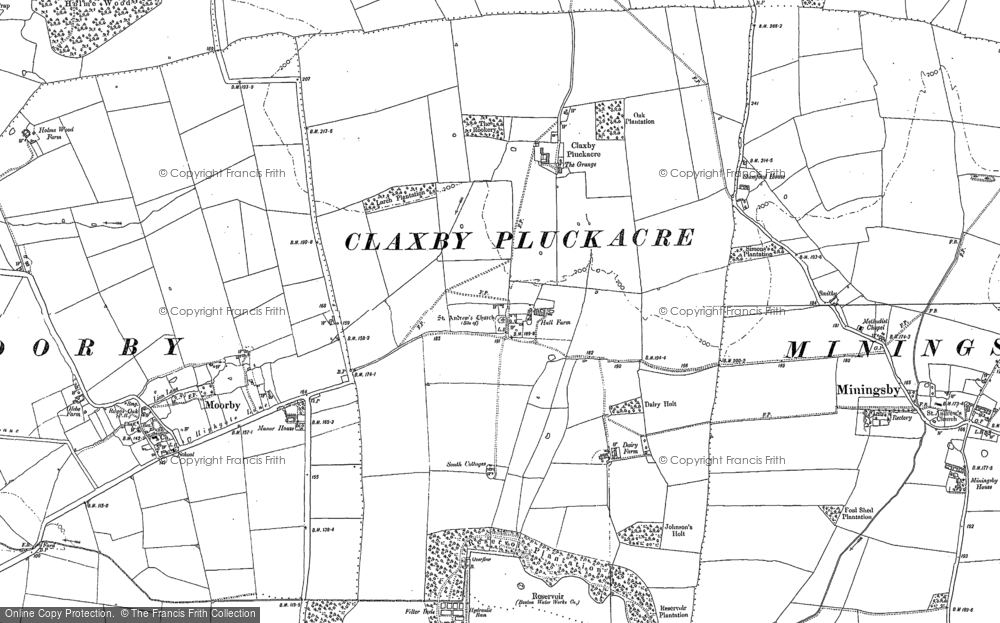 Old Map of Claxby Pluckacre, 1887 in 1887