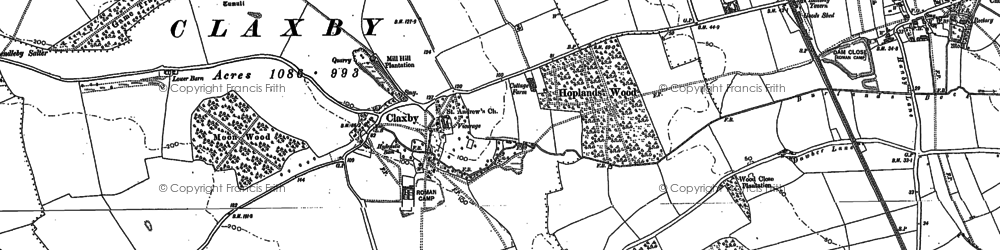 Old map of Claxby St Andrew in 1887