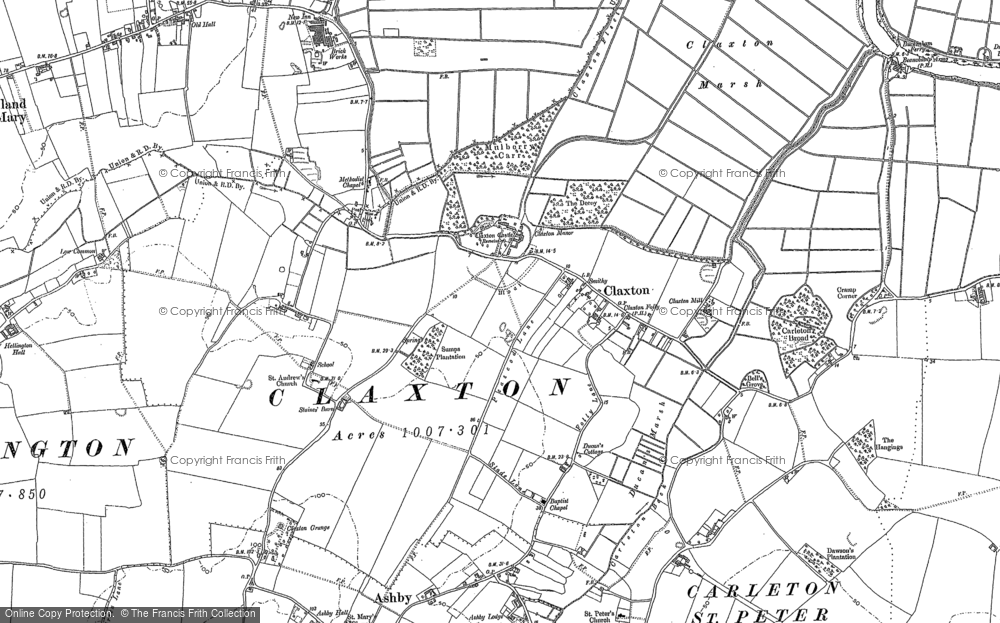 Old Map of Claxton, 1881 in 1881
